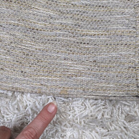 Theory Tweed Metallic Mini Skirt Tan and Gold Size 4 - Picture 7 of 9